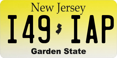 NJ license plate I49IAP