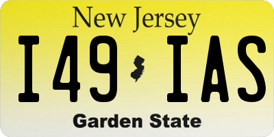 NJ license plate I49IAS
