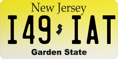 NJ license plate I49IAT