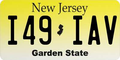 NJ license plate I49IAV