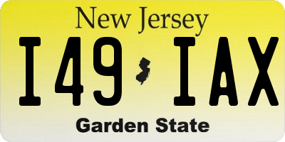 NJ license plate I49IAX