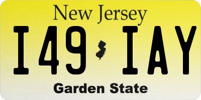 NJ license plate I49IAY