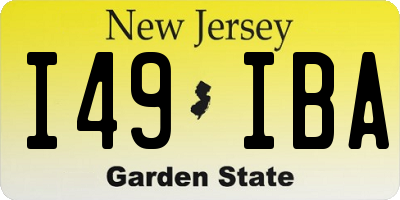 NJ license plate I49IBA