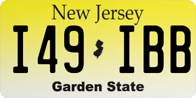 NJ license plate I49IBB