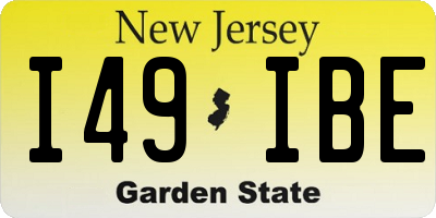 NJ license plate I49IBE