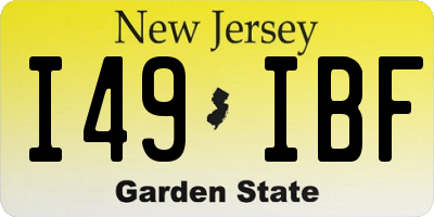 NJ license plate I49IBF