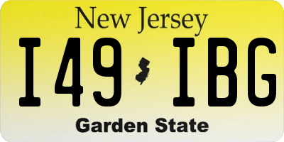 NJ license plate I49IBG