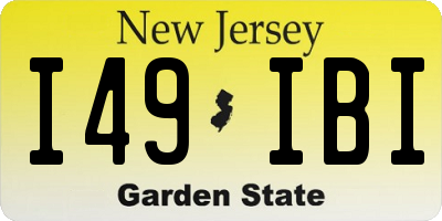 NJ license plate I49IBI