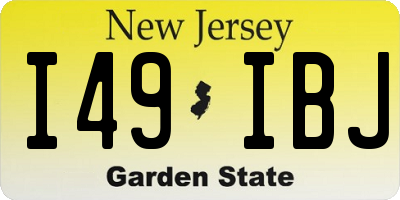 NJ license plate I49IBJ