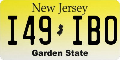 NJ license plate I49IBO