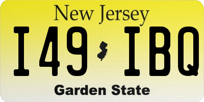 NJ license plate I49IBQ