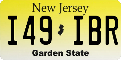NJ license plate I49IBR