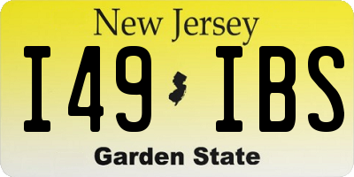 NJ license plate I49IBS