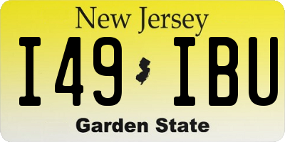 NJ license plate I49IBU
