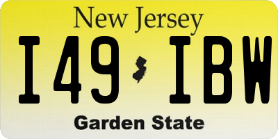 NJ license plate I49IBW