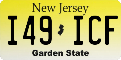 NJ license plate I49ICF
