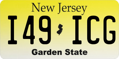 NJ license plate I49ICG