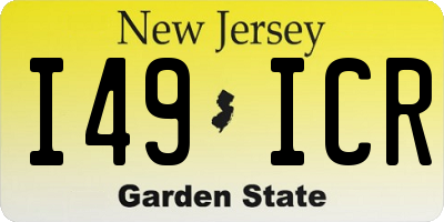 NJ license plate I49ICR