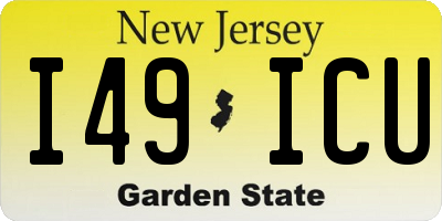 NJ license plate I49ICU