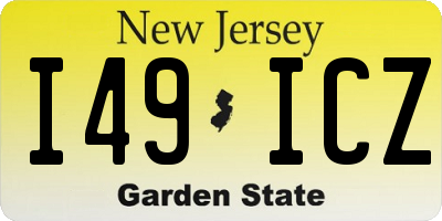 NJ license plate I49ICZ