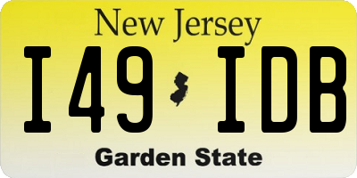 NJ license plate I49IDB