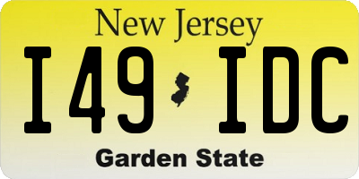 NJ license plate I49IDC