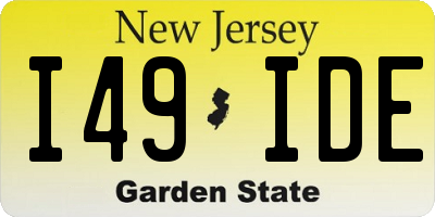 NJ license plate I49IDE