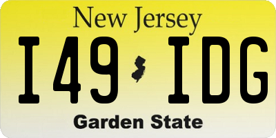 NJ license plate I49IDG