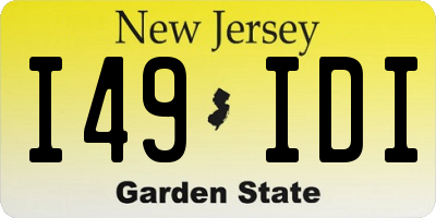 NJ license plate I49IDI