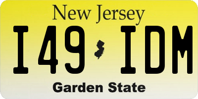 NJ license plate I49IDM