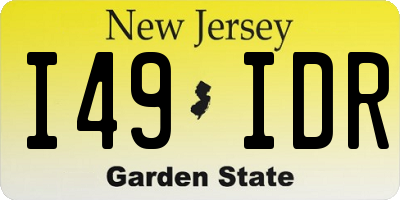 NJ license plate I49IDR
