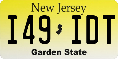 NJ license plate I49IDT