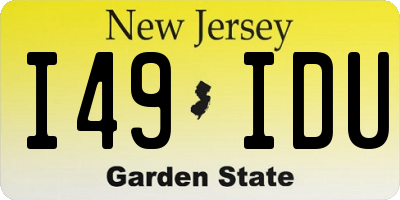 NJ license plate I49IDU