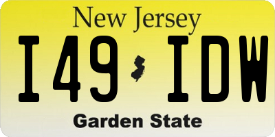 NJ license plate I49IDW
