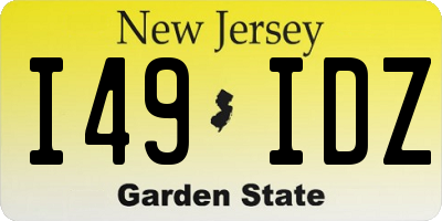 NJ license plate I49IDZ