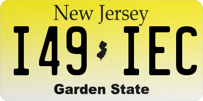 NJ license plate I49IEC