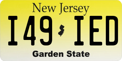 NJ license plate I49IED