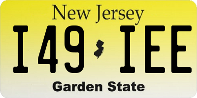 NJ license plate I49IEE