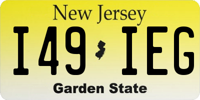 NJ license plate I49IEG