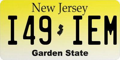 NJ license plate I49IEM