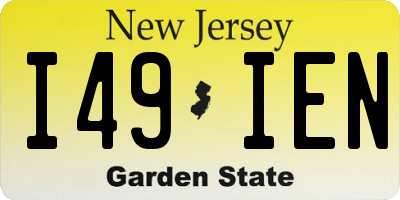 NJ license plate I49IEN