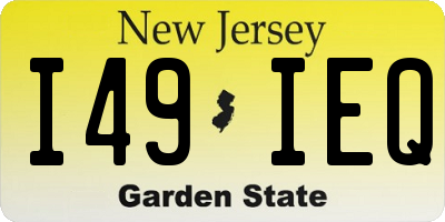 NJ license plate I49IEQ