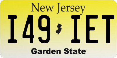 NJ license plate I49IET