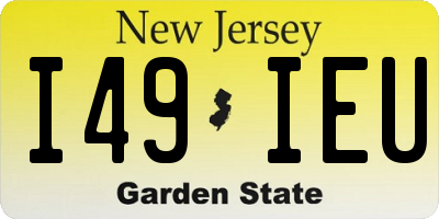 NJ license plate I49IEU