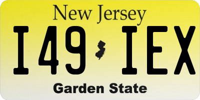 NJ license plate I49IEX