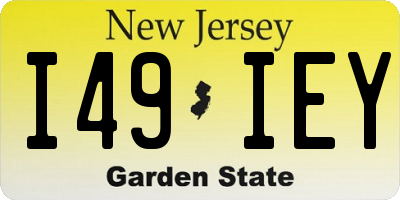 NJ license plate I49IEY