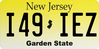 NJ license plate I49IEZ