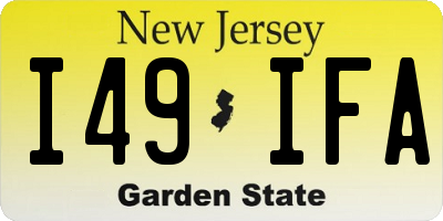 NJ license plate I49IFA