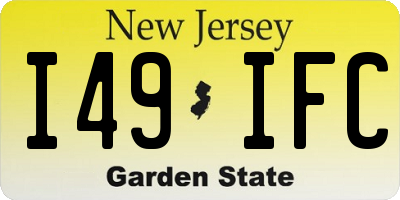 NJ license plate I49IFC