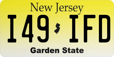 NJ license plate I49IFD
